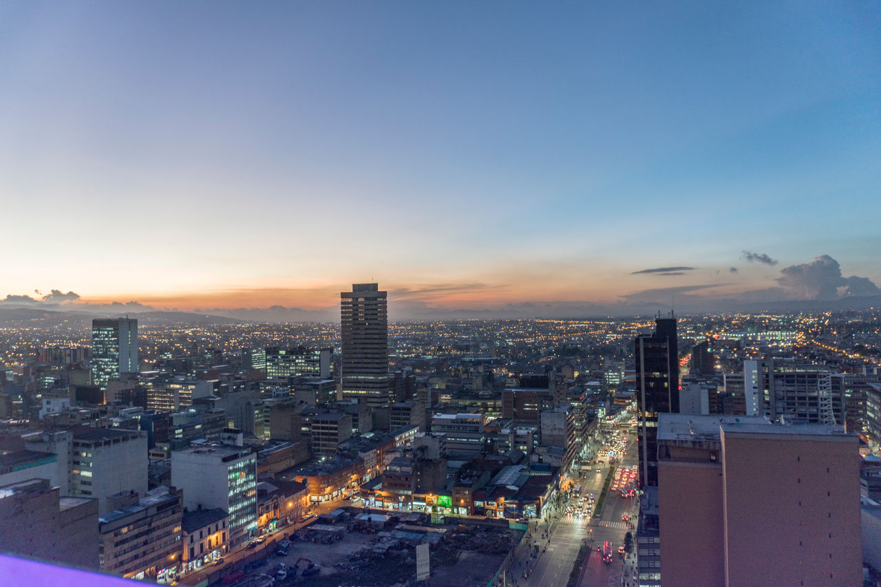 Sunset city of Bogotá Columbia