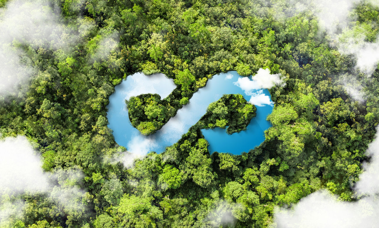 Circular economy icons on nature background in circular economy concept for future business growth and design for reuse and renewable materials.