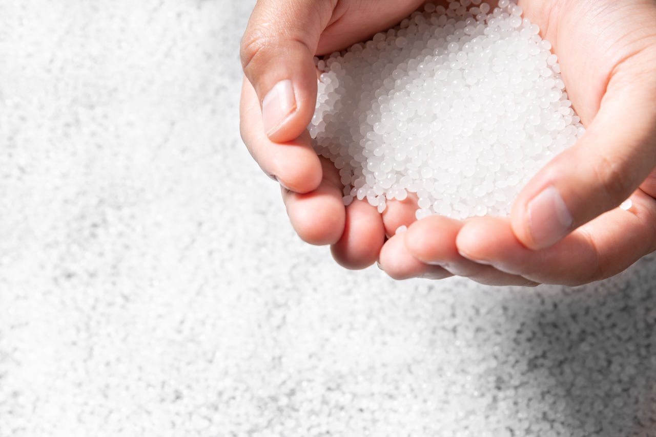 engineer hold white plastic on hand polymer petrochemical product as polymer raw material for plastic in polymer chemical industry design and test in polymer science laboratory; Shutterstock ID 2227177255; purchase_order: POL_Website_Masterbatch & Compounds ; job: ; client: ; other:
2227177255