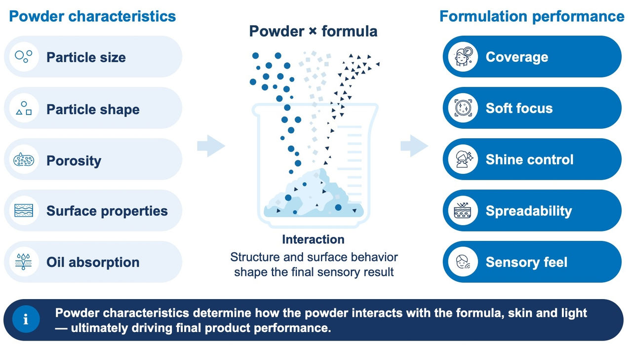 Figure 1. The influence of powder properties on formula performance