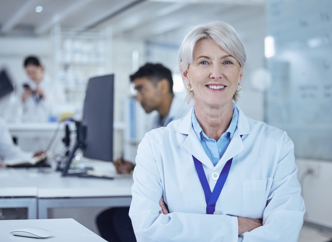 She dominates her field. Shot of a proud mature female scientist in the lab.; Shutterstock ID 2294522045; purchase_order: POL Website_Engineered materials; job: ; client: ; other: 