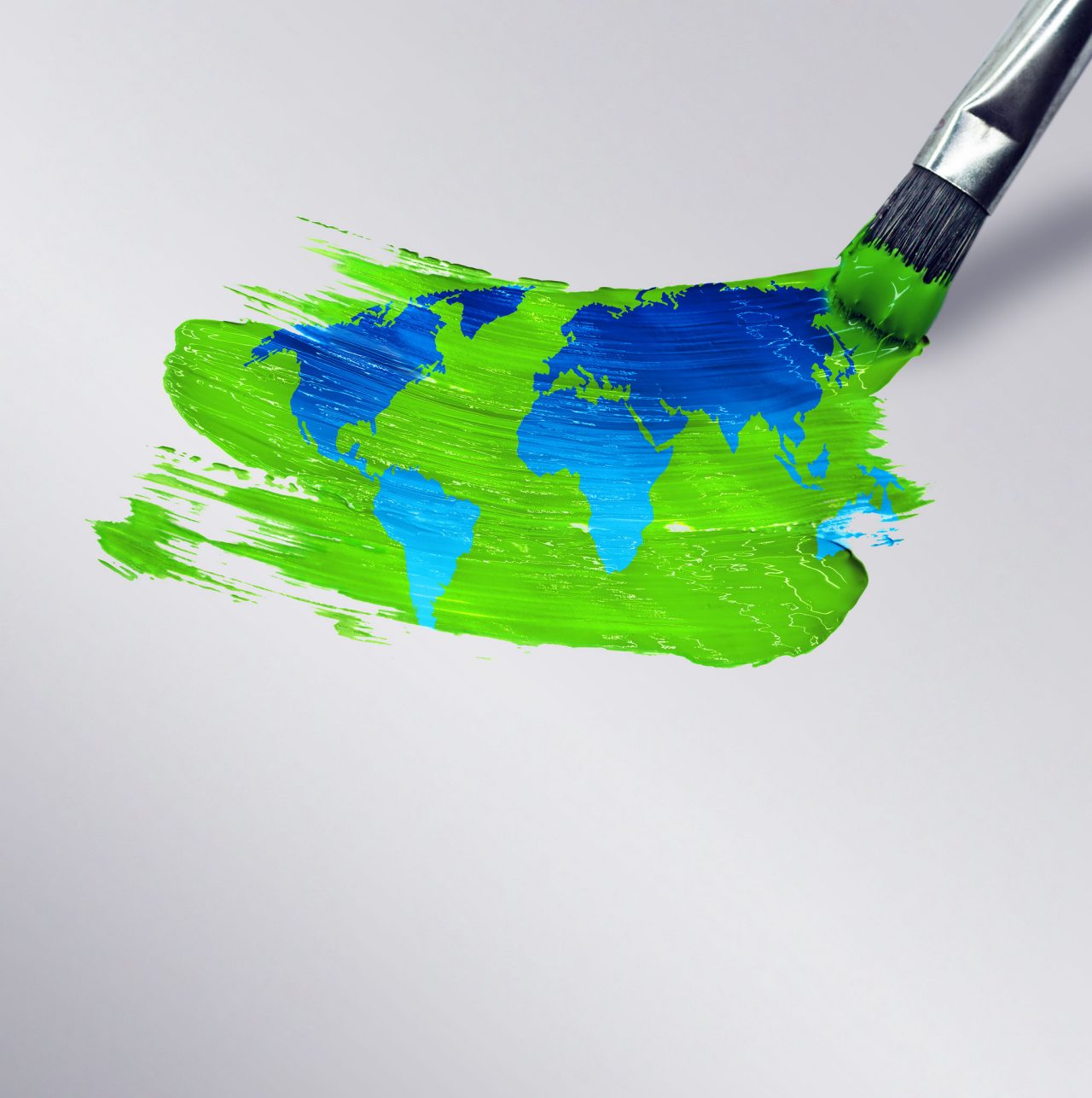 Brush draws map of the world